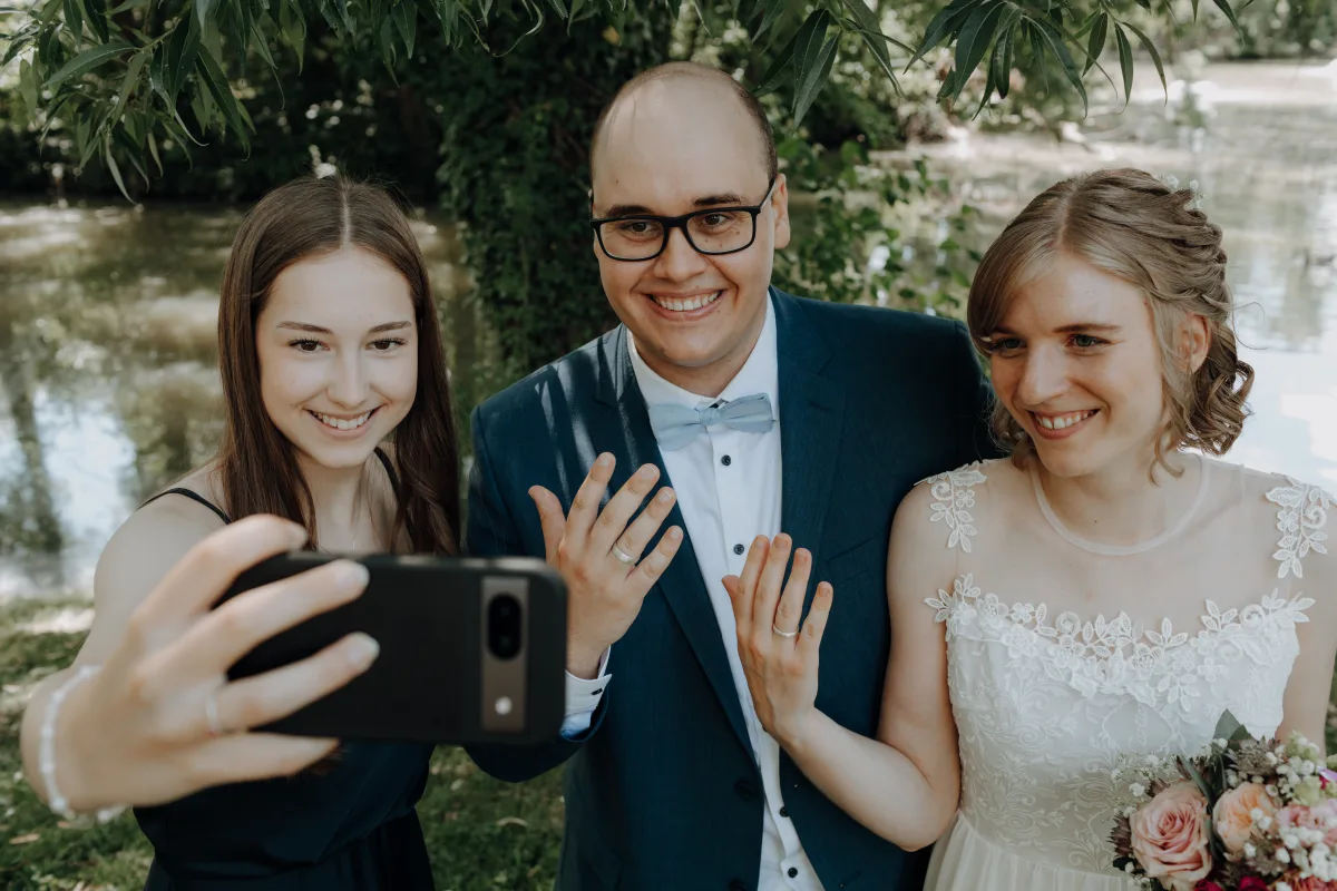Thomas und Cassandra auf ihrer Hochzeit