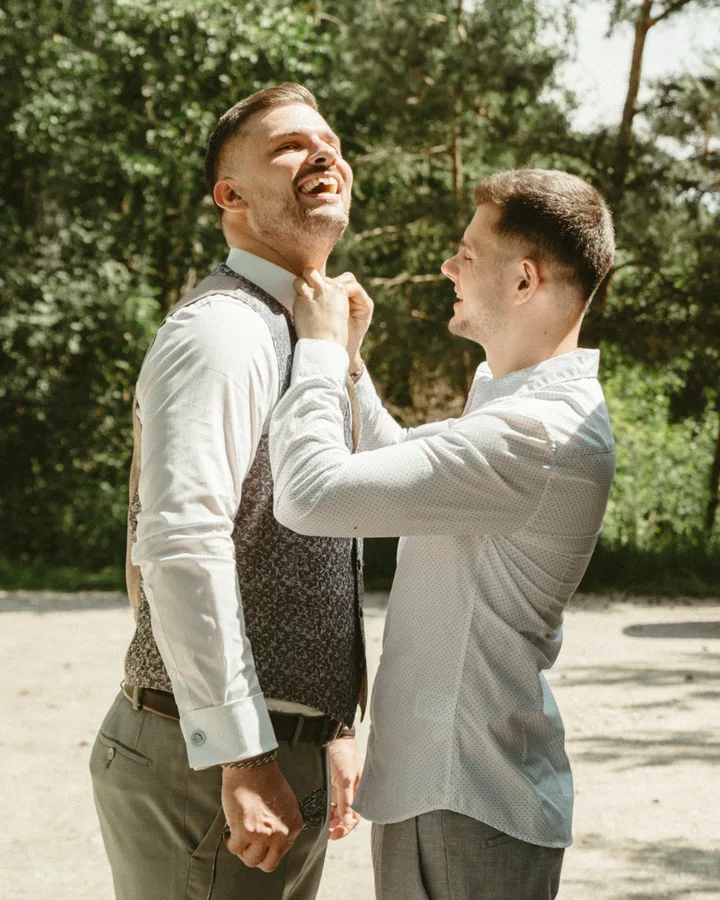Spontaner Hochzeitsschnappschuss