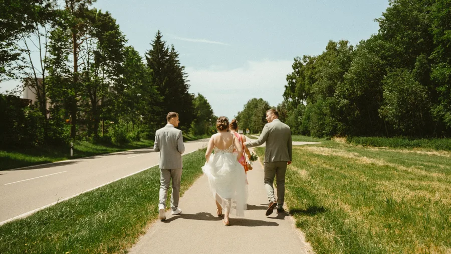 Spontaner Hochzeitsschnappschuss